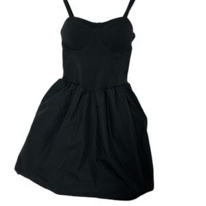 Black Body Con Bubble Dress Women's XXS